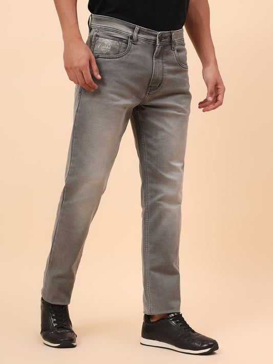 Denim Jeans for Men l Breathable & Soft with Color Fastness Straight Fit Cotton Blend Fabric Solid Pattern Button Closure