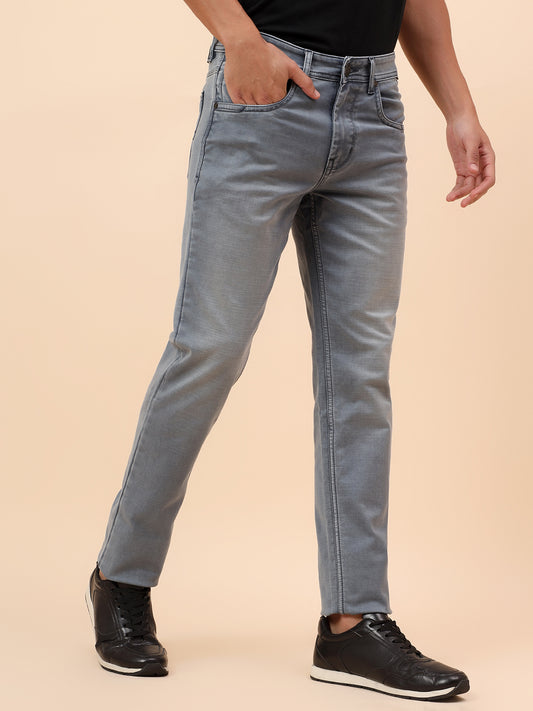 Denim Jeans for Men l Breathable & Soft with Color Fastness Straight Fit Cotton Blend Fabric Solid Pattern Button Closure