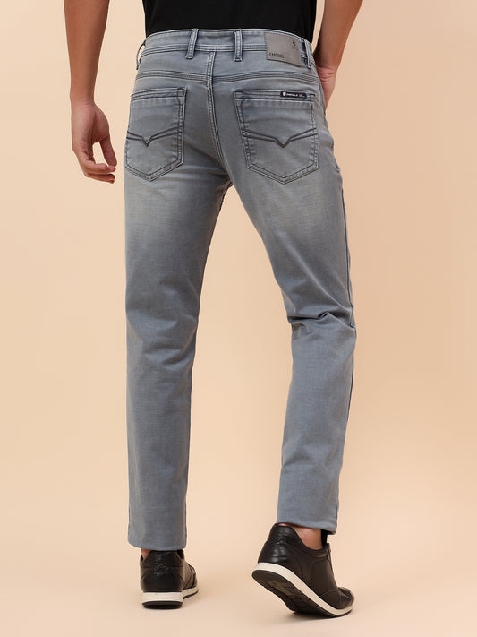 Denim Jeans for Men l Breathable & Soft with Color Fastness Straight Fit Cotton Blend Fabric Solid Pattern Button Closure