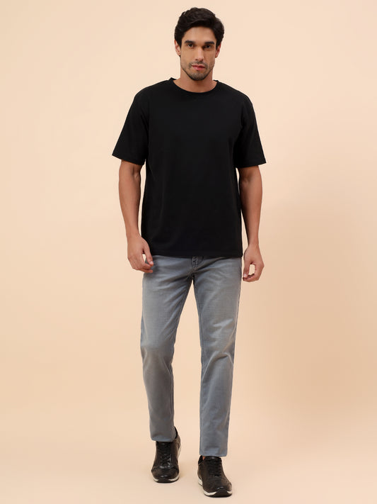 Denim Jeans for Men l Breathable & Soft with Color Fastness Straight Fit Cotton Blend Fabric Solid Pattern Button Closure