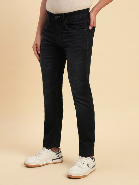 Denim Jeans for Men l Breathable & Soft with Color Fastness Slim Fit Cotton Fabric Solid Pattern Button Closure