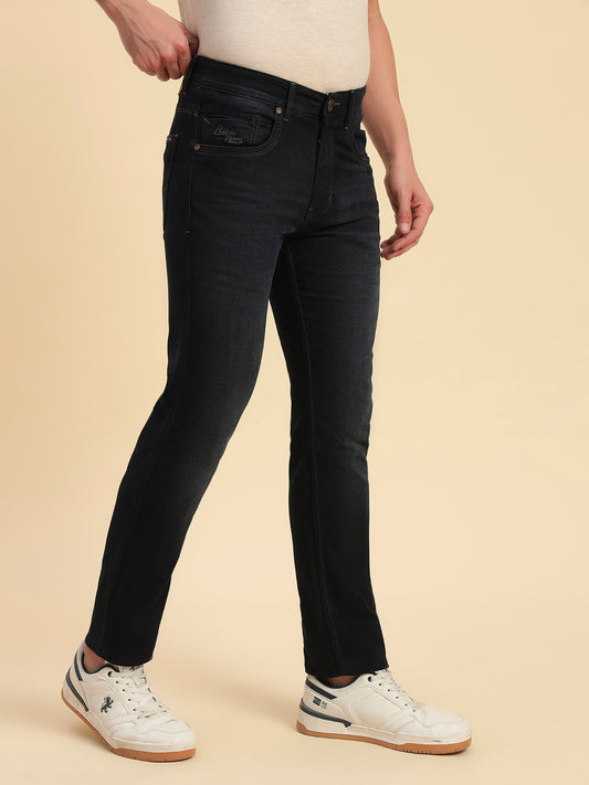 Denim Jeans for Men l Breathable & Soft with Color Fastness Slim Fit Cotton Fabric Solid Pattern Button Closure