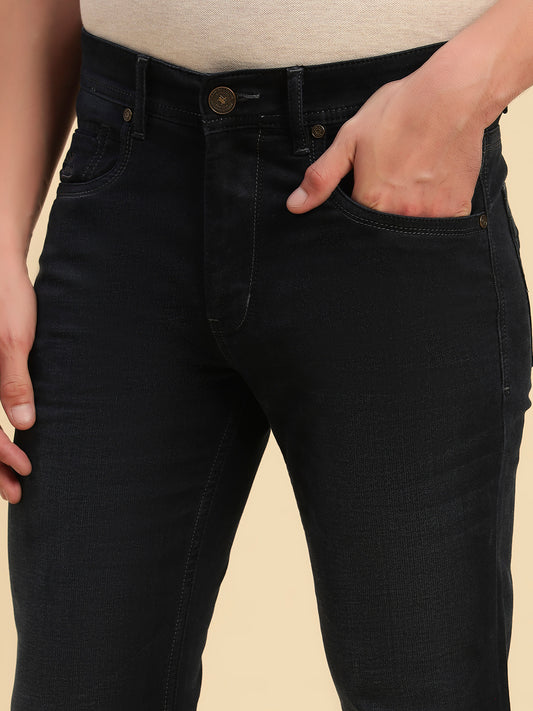 Denim Jeans for Men l Breathable & Soft with Color Fastness Slim Fit Cotton Fabric Solid Pattern Button Closure