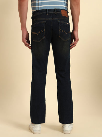 Denim Jeans for Men l Breathable & Soft with Color Fastness Straight Fit Cotton Fabric Solid Pattern Button Closure