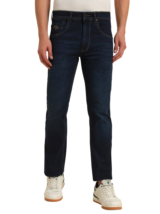 Denim Jeans for Men l Breathable & Soft with Color Fastness Straight Fit Cotton Fabric Solid Pattern Button Closure