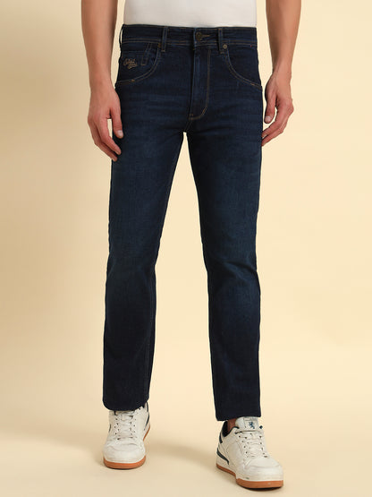 Denim Jeans for Men l Breathable & Soft with Color Fastness Straight Fit Cotton Fabric Solid Pattern Button Closure