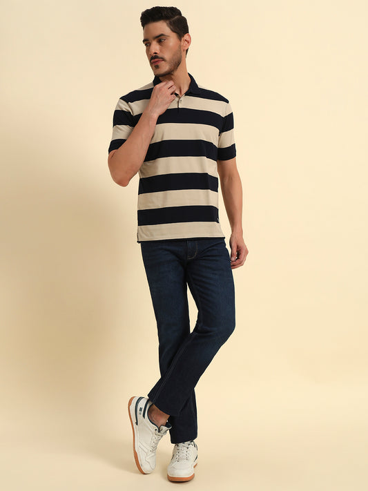 Denim Jeans for Men l Breathable & Soft with Color Fastness Straight Fit Cotton Fabric Solid Pattern Button Closure