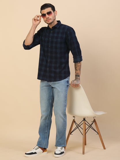 Denim Jeans for Men | Breathable & Soft with Color Fastness Straight Fit Poly Cotton Fabric Solid Pattern Button Closure