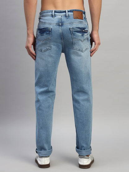 Denim Jeans for Men l Breathable & Soft with Color Fastness Straight Fit Cotton Fabric Solid Pattern Button Closure