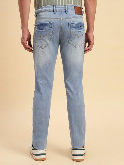 Denim Jeans for Men l Breathable & Soft with Color Fastness Slim Fit Cotton Fabric Solid Pattern Button Closure