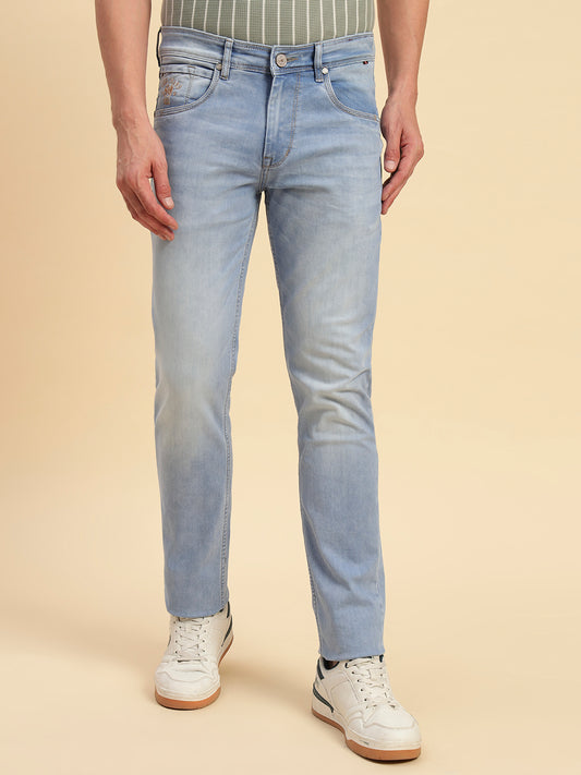 Denim Jeans for Men l Breathable & Soft with Color Fastness Slim Fit Cotton Fabric Solid Pattern Button Closure