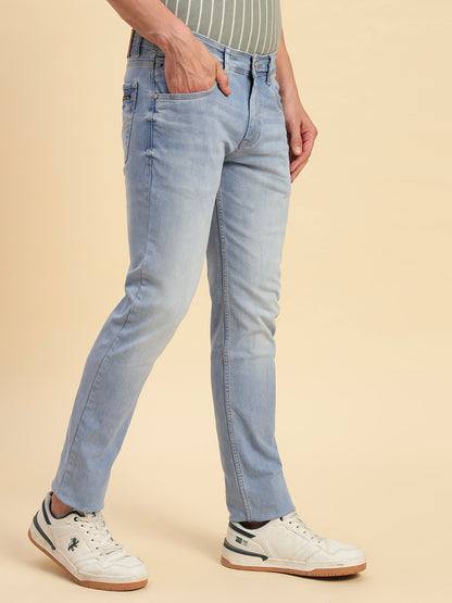 Denim Jeans for Men l Breathable & Soft with Color Fastness Slim Fit Cotton Fabric Solid Pattern Button Closure