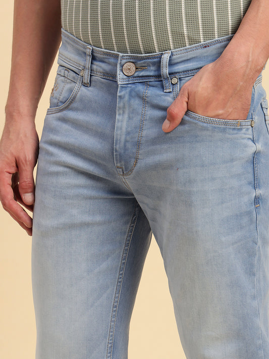 Denim Jeans for Men l Breathable & Soft with Color Fastness Slim Fit Cotton Fabric Solid Pattern Button Closure