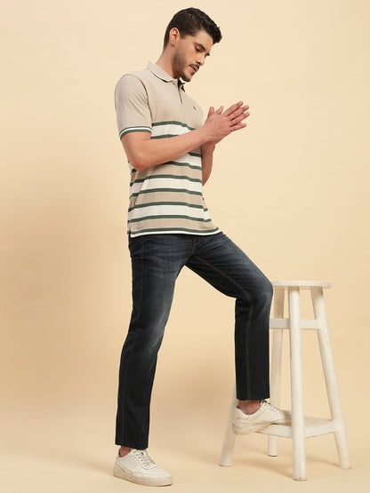 Denim Jeans for Men l Breathable & Soft with Color Fastness Straight Fit Cotton Fabric Solid Pattern Button Closure