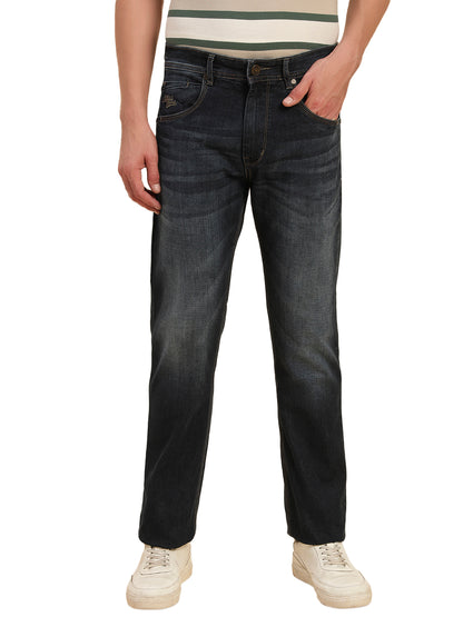 Denim Jeans for Men l Breathable & Soft with Color Fastness Straight Fit Cotton Fabric Solid Pattern Button Closure