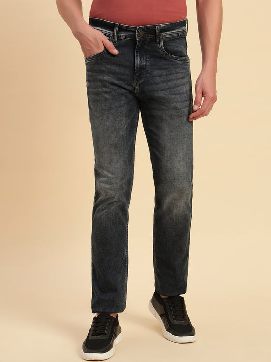 Denim Jeans for Men l Breathable & Soft with Color Fastness Straight Fit Cotton Fabric Solid Pattern Button Closure