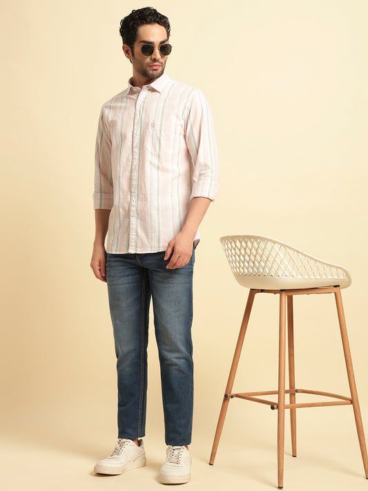 Denim Jeans for Men | Breathable & Soft with Color Fastness Slim Fit Cotton Fabric Solid Pattern Button Closure