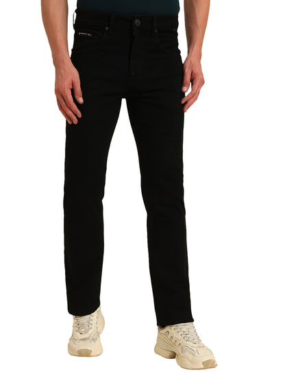 Denim Jeans for Men l Breathable & Soft with Color Fastness Straight Fit Cotton Fabric Solid Pattern Button Closure