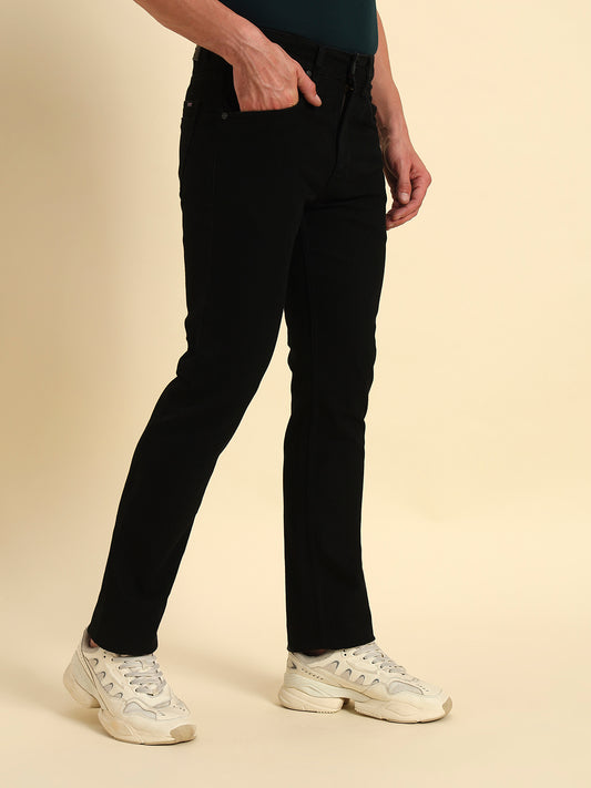 Denim Jeans for Men l Breathable & Soft with Color Fastness Straight Fit Cotton Fabric Solid Pattern Button Closure