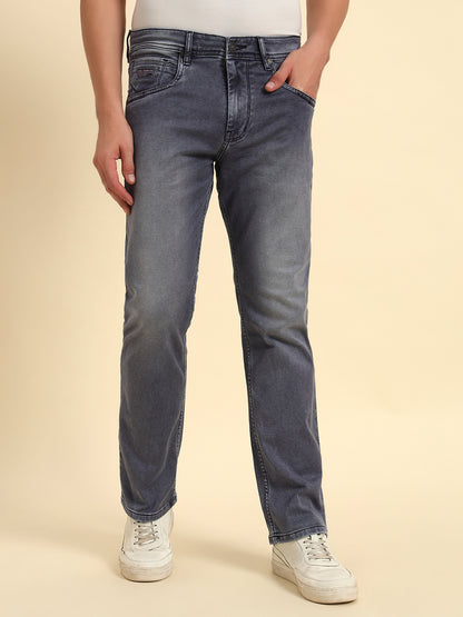 Denim Jeans for Men l Breathable & Soft with Color Fastness Straight Fit Cotton Fabric Solid Pattern Button Closure