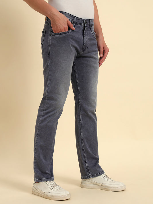 Denim Jeans for Men l Breathable & Soft with Color Fastness Straight Fit Cotton Fabric Solid Pattern Button Closure
