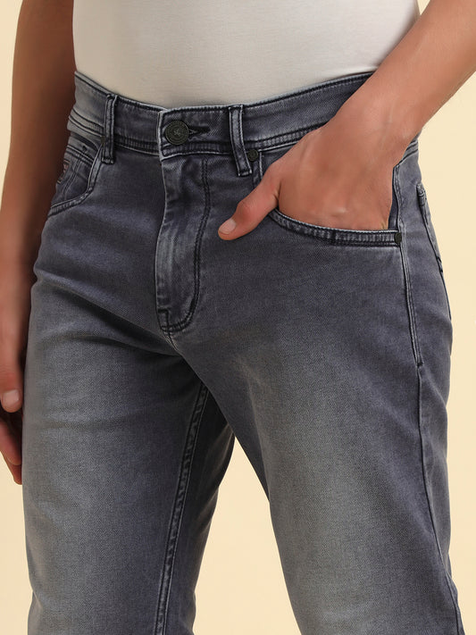 Denim Jeans for Men l Breathable & Soft with Color Fastness Straight Fit Cotton Fabric Solid Pattern Button Closure