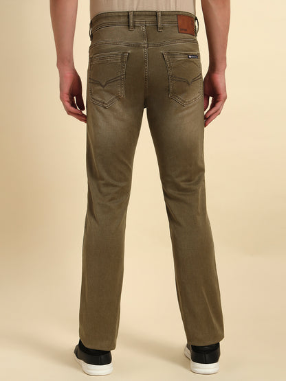 Denim Jeans for Men l Breathable & Soft with Color Fastness Straight Fit Cotton Fabric Solid Pattern Button Closure