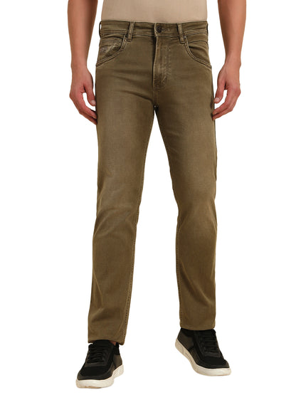 Denim Jeans for Men l Breathable & Soft with Color Fastness Straight Fit Cotton Fabric Solid Pattern Button Closure