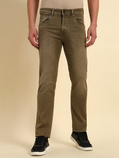 Denim Jeans for Men l Breathable & Soft with Color Fastness Straight Fit Cotton Fabric Solid Pattern Button Closure