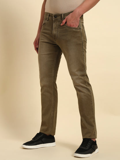 Denim Jeans for Men l Breathable & Soft with Color Fastness Straight Fit Cotton Fabric Solid Pattern Button Closure