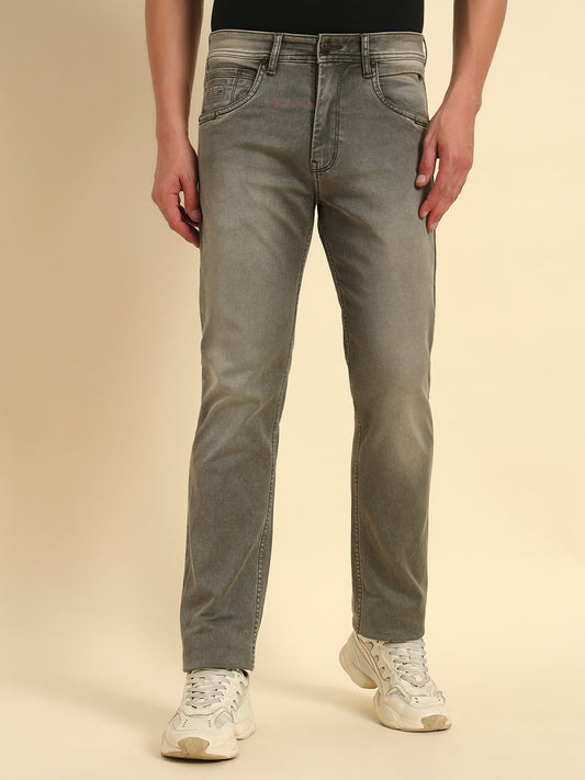 Denim Jeans for Men l Breathable & Soft with Color Fastness Straight Fit Cotton Fabric Solid Pattern Button Closure