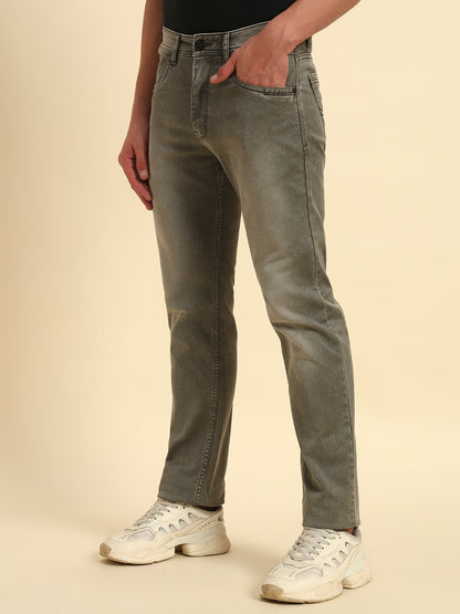 Denim Jeans for Men l Breathable & Soft with Color Fastness Straight Fit Cotton Fabric Solid Pattern Button Closure