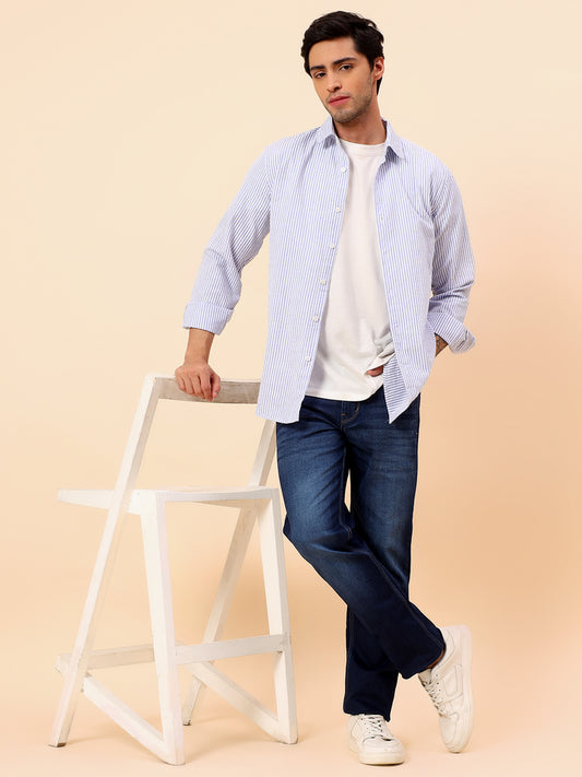 Denim Jeans for Men l Breathable & Soft with Color Fastness Straight Fit Cotton Blend Fabric Solid Pattern Button Closure