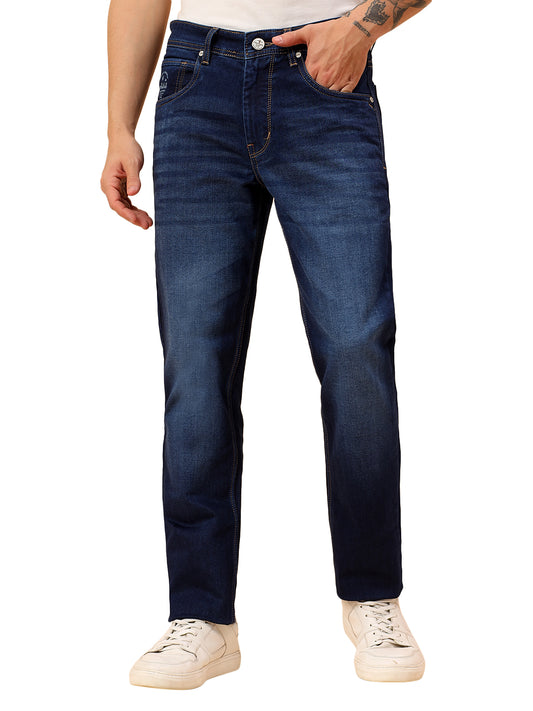 Denim Jeans for Men l Breathable & Soft with Color Fastness Straight Fit Cotton Blend Fabric Solid Pattern Button Closure