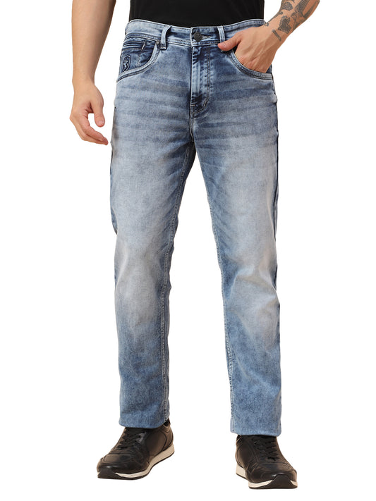Denim Jeans for Men l Breathable & Soft with Color Fastness Straight Fit Cotton Blend Fabric Solid Pattern Button Closure