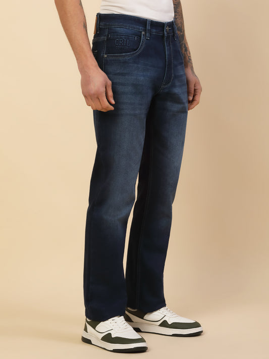 Denim Jeans for Men | Breathable & Soft with Color Fastness Straight Fit Poly Cotton Fabric Solid Pattern Button Closure