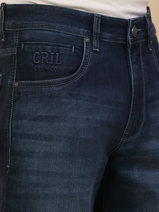 Denim Jeans for Men | Breathable & Soft with Color Fastness Straight Fit Poly Cotton Fabric Solid Pattern Button Closure