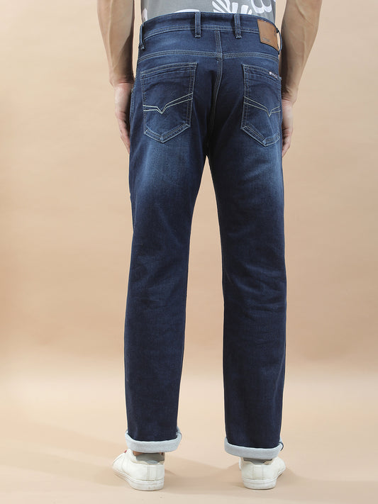 Denim Jeans for Men l Breathable & Soft with Color Fastness Straight Fit Polycotton Fabric Solid Pattern