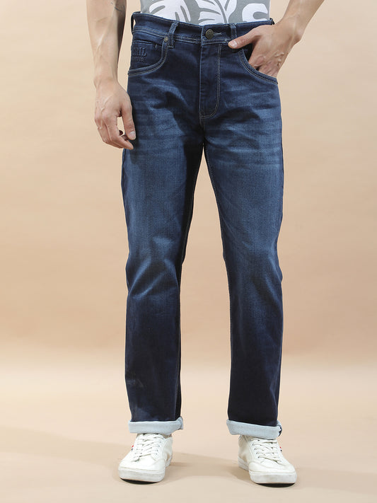 Denim Jeans for Men l Breathable & Soft with Color Fastness Straight Fit Polycotton Fabric Solid Pattern