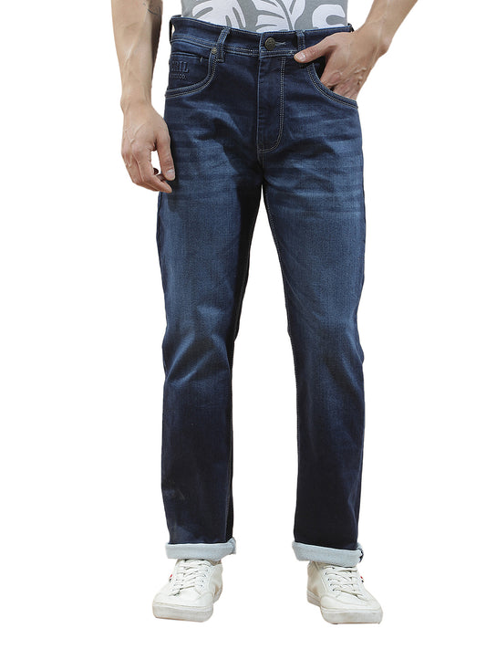 Denim Jeans for Men l Breathable & Soft with Color Fastness Straight Fit Polycotton Fabric Solid Pattern