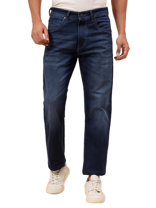 Denim Jeans for Men l Breathable & Soft with Color Fastness Straight Fit Cotton Blend Fabric Solid Pattern Button Closure