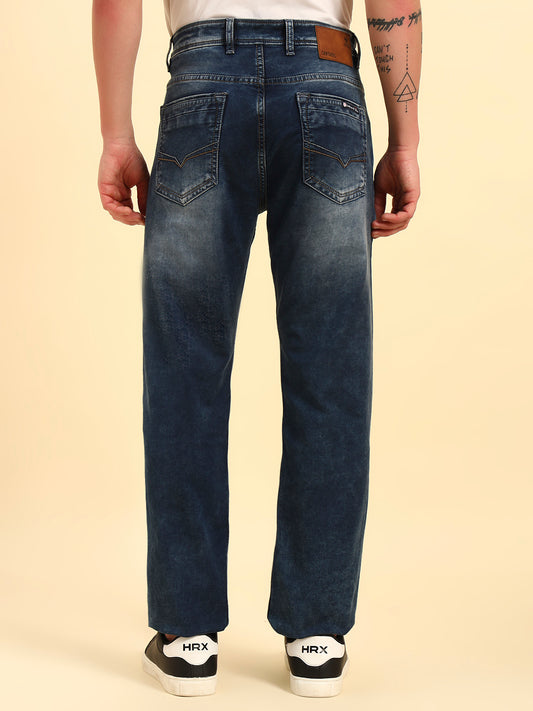 Denim Jeans for Men | Breathable & Soft with Color Fastness Straight Fit Cotton Fabric Solid Pattern Button Closuure