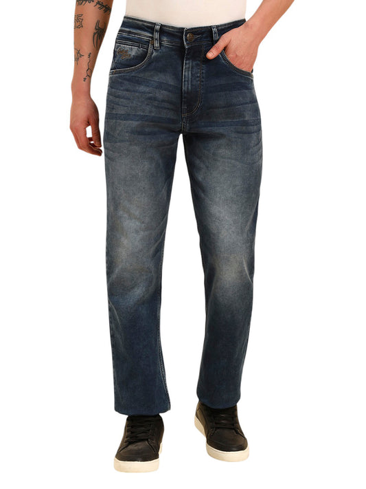 Denim Jeans for Men | Breathable & Soft with Color Fastness Straight Fit Cotton Fabric Solid Pattern Button Closuure