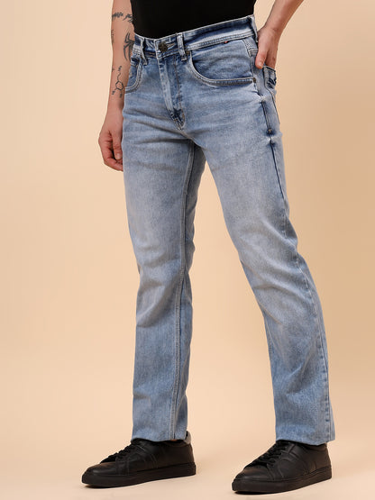 Denim Jeans for Men l Breathable & Soft with Color Fastness Straight Fit Cotton Fabric Solid Pattern Button Closure