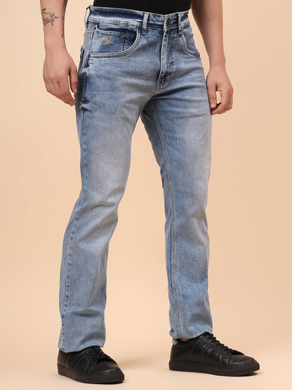 Denim Jeans for Men l Breathable & Soft with Color Fastness Straight Fit Cotton Fabric Solid Pattern Button Closure