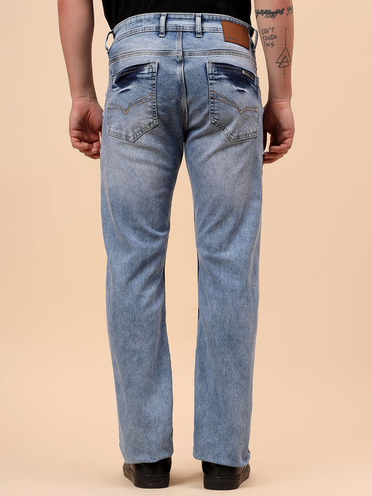 Denim Jeans for Men l Breathable & Soft with Color Fastness Straight Fit Cotton Fabric Solid Pattern Button Closure