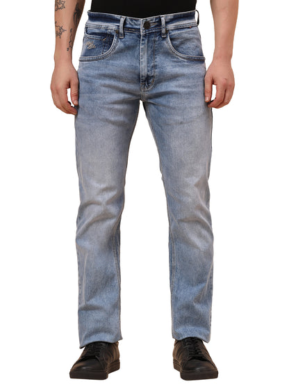 Denim Jeans for Men l Breathable & Soft with Color Fastness Straight Fit Cotton Fabric Solid Pattern Button Closure