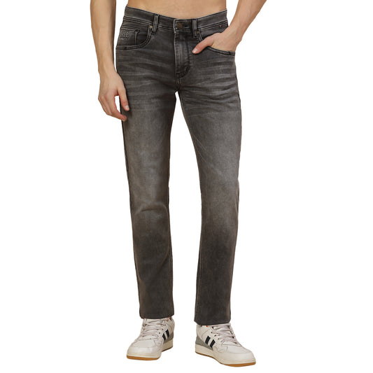 Denim Jeans for Men | Breathable & Soft with Color Fastness Straight Fit Poly Cotton Fabric Solid Pattern Button Closure