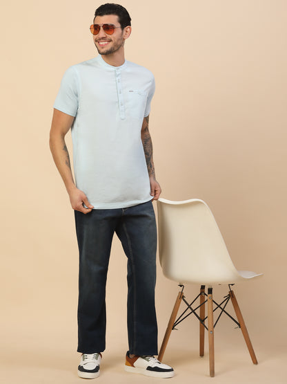 Denim Jeans for Men | Breathable & Soft with Color Fastness Loose Straight Fit Poly Cotton Fabric Solid Pattern Button Closure