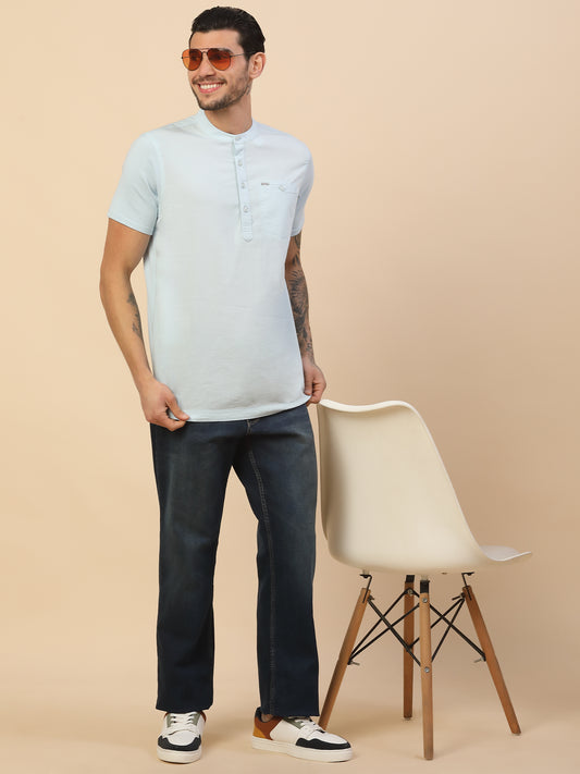 Denim Jeans for Men | Breathable & Soft with Color Fastness Loose Straight Fit Poly Cotton Fabric Solid Pattern Button Closure